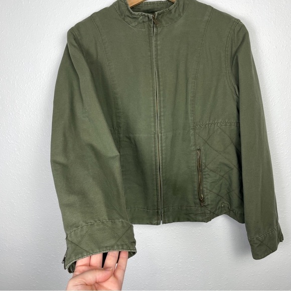 VTG Field Gear army green quilted military/ moto jacket Sz. L - Picture 3 of 8